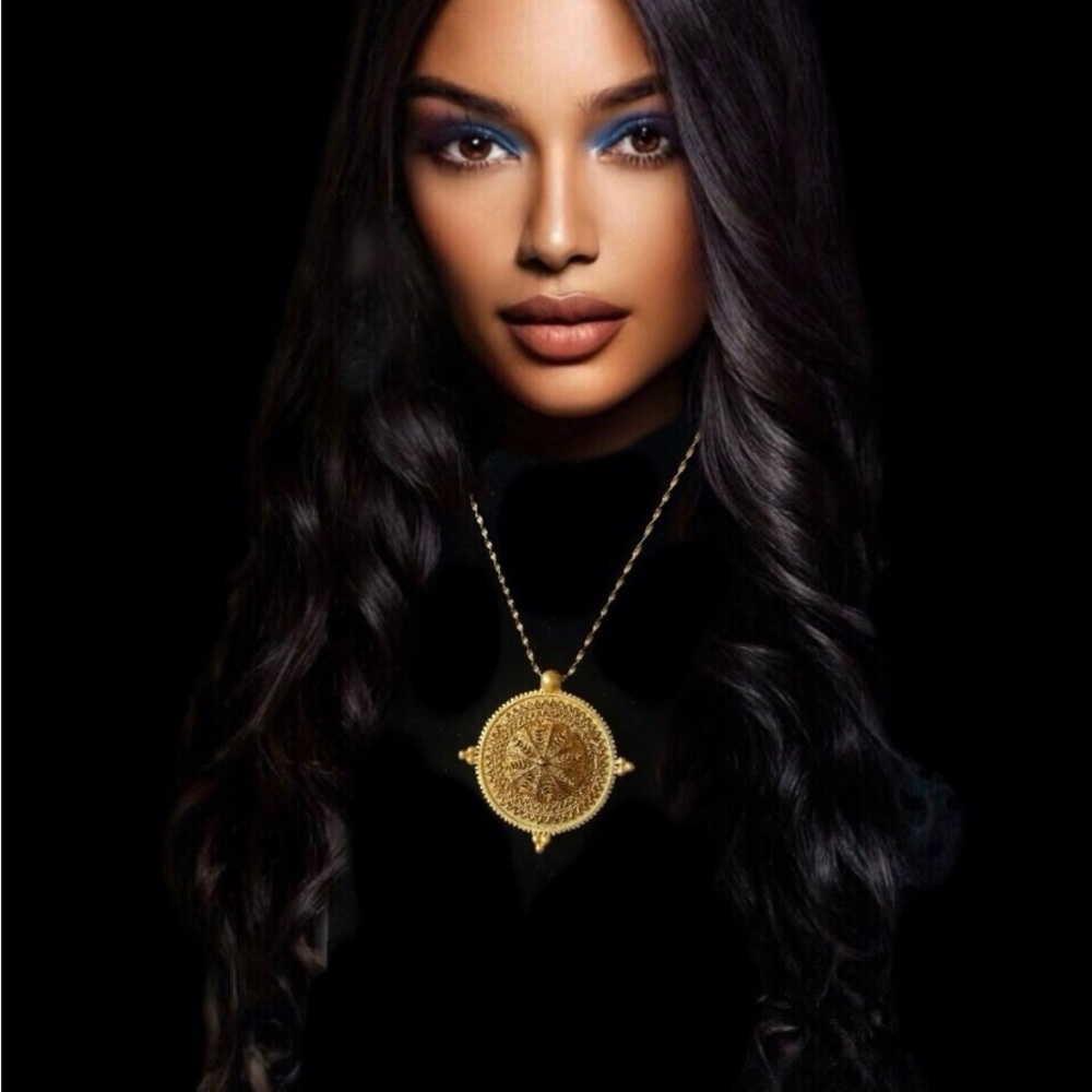 Ethiopian /Eritrean Tradition Elegant Gold Pendant Necklace